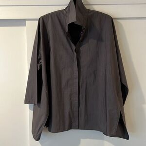 Cotton poly grey trapeze top size small but runs big